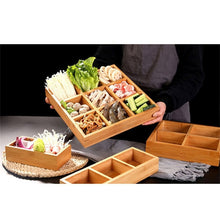 Load image into Gallery viewer, Hot Pot Bamboo Plate Compartmental Platter Vegetable Wood Tray Set, Large Nine Grid Plate, Six Grid Plate, Large Four Grid Bamboo Plate, Medium Four Grid Bamboo Plate, Small Four Grid Bamboo Plate, Three Grid Bamboo Plate, Two Grid Plate               ...