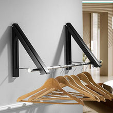 Load image into Gallery viewer, Multifunctional Space Aluminum Invisible Drying Rack, Black, Double Black + 80cm Crossbar, Double Black + 120cm Crossbar