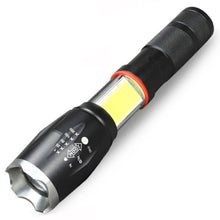 Load image into Gallery viewer, Telescopic Zoom Strong Light Flashlight Strong Magnetic Rechargeable LED Flashlight, Silver Head (No Battery, No Charger), Black Head (No Battery, No Charger), Silver Head (With Battery, EU Plug Charger), Black Head (With Battery, EU Plug Charger)