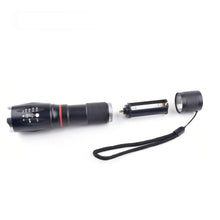Load image into Gallery viewer, Telescopic Zoom Strong Light Flashlight Strong Magnetic Rechargeable LED Flashlight, Silver Head (No Battery, No Charger), Black Head (No Battery, No Charger), Silver Head (With Battery, EU Plug Charger), Black Head (With Battery, EU Plug Charger)