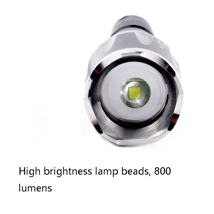 Telescopic Zoom Strong Light Flashlight Strong Magnetic Rechargeable LED Flashlight, Silver Head (No Battery, No Charger), Black Head (No Battery, No Charger), Silver Head (With Battery, EU Plug Charger), Black Head (With Battery, EU Plug Charger)
