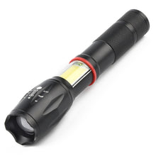 Load image into Gallery viewer, Telescopic Zoom Strong Light Flashlight Strong Magnetic Rechargeable LED Flashlight, Silver Head (No Battery, No Charger), Black Head (No Battery, No Charger), Silver Head (With Battery, EU Plug Charger), Black Head (With Battery, EU Plug Charger)