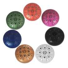 Load image into Gallery viewer, MEIBEITE 5.5-Inch C-Tune Sanskrit Drum Steel Tongue Empty  Worry-Free Drum, MEIBEITE Golden, MEIBEITE Purple, MEIBEITE Blue, MEIBEITE Green, MEIBEITE White, MEIBEITE Red, MEIBEITE Black