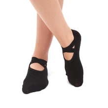 Load image into Gallery viewer, One Pair Ladies Cross Strap Version Edging Backless Yoga Socks Non-slip Boat Socks