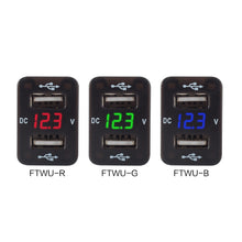 Load image into Gallery viewer, Car Charger Original Hole Non-Destructive Modification Of Dual Usb Car Charger With Line Suitable For Toyota, FTWU Red Light, FTWU Green Light, FTWU Blue Light, FTWUX Red Light, FTWUX Green Light, FTWUX Blue Light