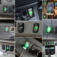Load image into Gallery viewer, Car Charger Original Hole Non-Destructive Modification Of Dual Usb Car Charger With Line Suitable For Toyota, FTWU Red Light, FTWU Green Light, FTWU Blue Light, FTWUX Red Light, FTWUX Green Light, FTWUX Blue Light
