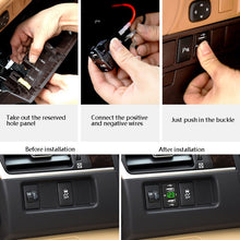 Load image into Gallery viewer, Car Charger Original Hole Non-Destructive Modification Of Dual Usb Car Charger With Line Suitable For Toyota, FTWU Red Light, FTWU Green Light, FTWU Blue Light, FTWUX Red Light, FTWUX Green Light, FTWUX Blue Light