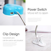 Load image into Gallery viewer, Mini Love Heart Clip LED Book Light Lamps Reading Book Desk Lamp Keyboard Light Eyes-Protect Energy Save Night Lights, Pink, Yellow, Blue