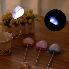 Load image into Gallery viewer, Mini Love Heart Clip LED Book Light Lamps Reading Book Desk Lamp Keyboard Light Eyes-Protect Energy Save Night Lights, Pink, Yellow, Blue