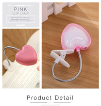 Load image into Gallery viewer, Mini Love Heart Clip LED Book Light Lamps Reading Book Desk Lamp Keyboard Light Eyes-Protect Energy Save Night Lights, Pink, Yellow, Blue