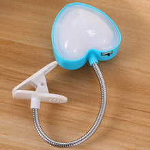 Load image into Gallery viewer, Mini Love Heart Clip LED Book Light Lamps Reading Book Desk Lamp Keyboard Light Eyes-Protect Energy Save Night Lights, Pink, Yellow, Blue