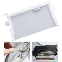 Load image into Gallery viewer, Nylon Simple Transparent Mesh Pencil Case Office School Supplies, Big Black, Big White, Big Grey, Small Black, Small White, Small Grey
