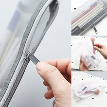 Load image into Gallery viewer, Nylon Simple Transparent Mesh Pencil Case Office School Supplies, Big Black, Big White, Big Grey, Small Black, Small White, Small Grey