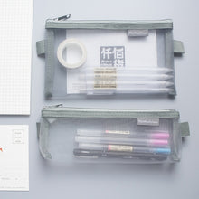 Load image into Gallery viewer, Nylon Simple Transparent Mesh Pencil Case Office School Supplies, Big Black, Big White, Big Grey, Small Black, Small White, Small Grey
