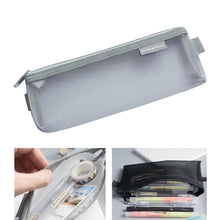 Load image into Gallery viewer, Nylon Simple Transparent Mesh Pencil Case Office School Supplies, Big Black, Big White, Big Grey, Small Black, Small White, Small Grey