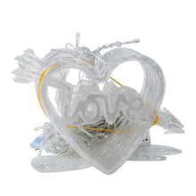 Load image into Gallery viewer, LED Heart-Shaped Decorative Lights Curtain Lights Holiday Dress String Lights, EU Plug, Warm White Light, Colorful Light