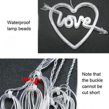 Load image into Gallery viewer, LED Heart-Shaped Decorative Lights Curtain Lights Holiday Dress String Lights, EU Plug, Warm White Light, Colorful Light