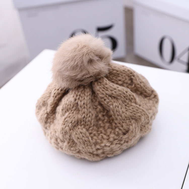 C0064 Hemp Pattern Children Knitted Beret Woolen Cap Autumn And Winter Warm Children Hat