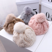 Load image into Gallery viewer, C0064 Hemp Pattern Children Knitted Beret Woolen Cap Autumn And Winter Warm Children Hat