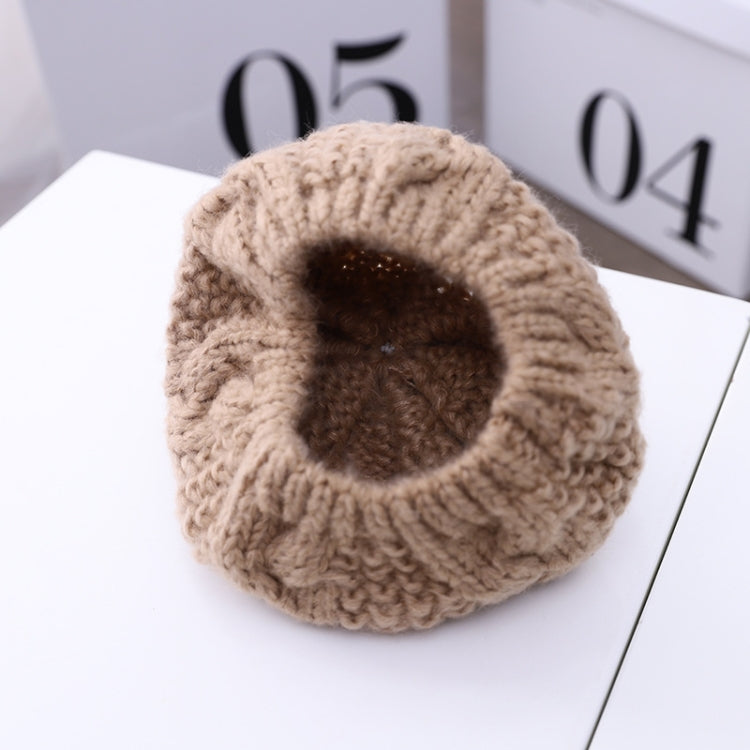C0064 Hemp Pattern Children Knitted Beret Woolen Cap Autumn And Winter Warm Children Hat