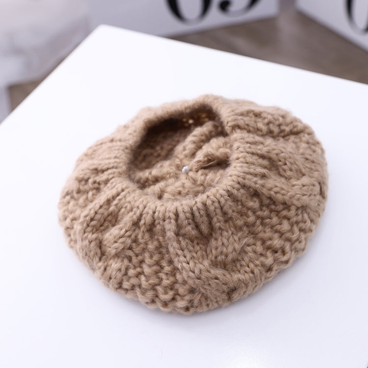 C0064 Hemp Pattern Children Knitted Beret Woolen Cap Autumn And Winter Warm Children Hat