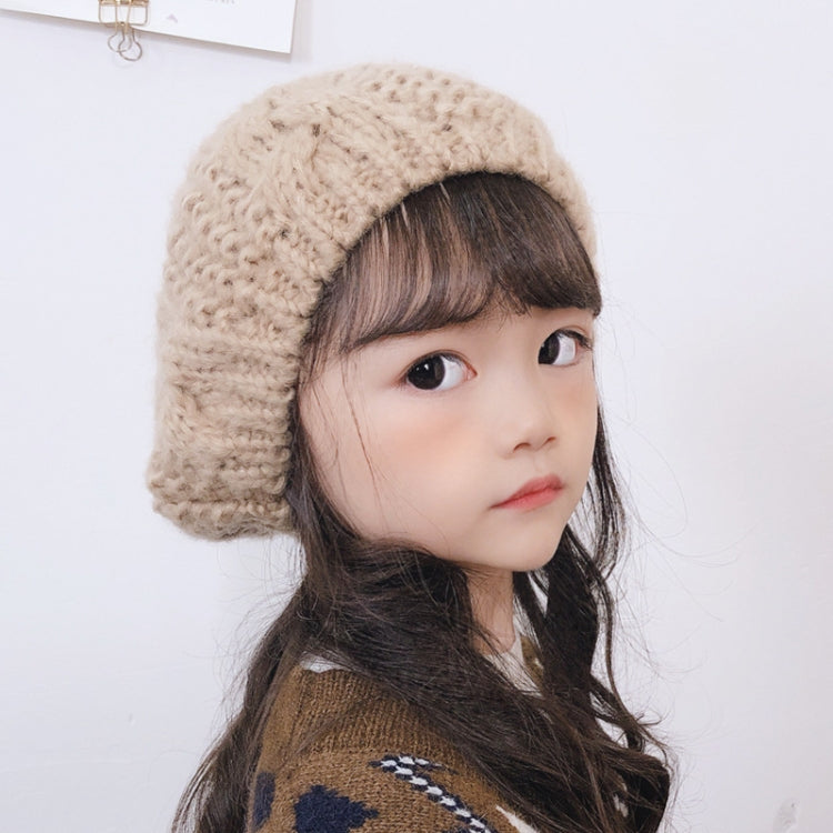 C0064 Hemp Pattern Children Knitted Beret Woolen Cap Autumn And Winter Warm Children Hat