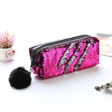 Load image into Gallery viewer, Reversible Sequin Pencil Case for Girls School Supplies Super Big Stationery Gift Magic Makeup Bag