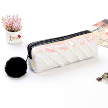 Load image into Gallery viewer, Reversible Sequin Pencil Case for Girls School Supplies Super Big Stationery Gift Magic Makeup Bag