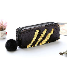 Load image into Gallery viewer, Reversible Sequin Pencil Case for Girls School Supplies Super Big Stationery Gift Magic Makeup Bag