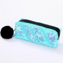 Load image into Gallery viewer, Reversible Sequin Pencil Case for Girls School Supplies Super Big Stationery Gift Magic Makeup Bag