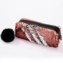 Load image into Gallery viewer, Reversible Sequin Pencil Case for Girls School Supplies Super Big Stationery Gift Magic Makeup Bag