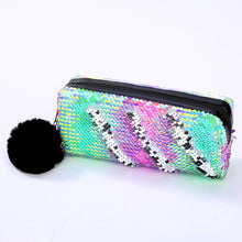 Load image into Gallery viewer, Reversible Sequin Pencil Case for Girls School Supplies Super Big Stationery Gift Magic Makeup Bag
