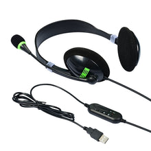 Load image into Gallery viewer, Computer USB Interface Headphone Aviation Headset with Microphone