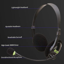 Load image into Gallery viewer, Computer USB Interface Headphone Aviation Headset with Microphone