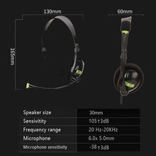 Load image into Gallery viewer, Computer USB Interface Headphone Aviation Headset with Microphone
