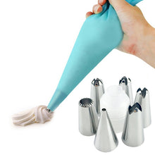 Load image into Gallery viewer, 8 PCS/Set 6 Stainless Steel Nozzle Set DIY Cake Decorating Tools Silicone with EVA Cream Pastry Bag, 8 PCS/Set Cake Decorating Tools