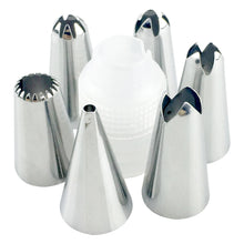 Load image into Gallery viewer, 8 PCS/Set 6 Stainless Steel Nozzle Set DIY Cake Decorating Tools Silicone with EVA Cream Pastry Bag, 8 PCS/Set Cake Decorating Tools