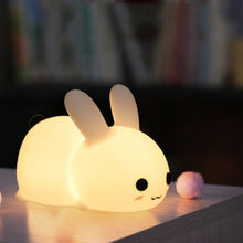 Load image into Gallery viewer, Silicone Rabbit LED Night Light USB Charging Dual-Tone Light Pat Light