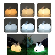 Load image into Gallery viewer, Silicone Rabbit LED Night Light USB Charging Dual-Tone Light Pat Light