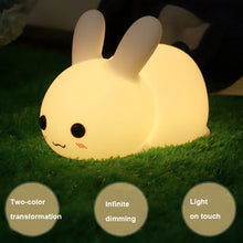 Load image into Gallery viewer, Silicone Rabbit LED Night Light USB Charging Dual-Tone Light Pat Light