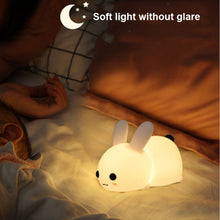 Load image into Gallery viewer, Silicone Rabbit LED Night Light USB Charging Dual-Tone Light Pat Light