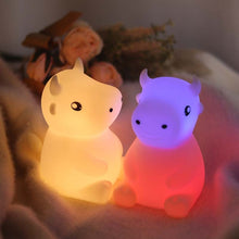 Load image into Gallery viewer, JX-YD-08 Silicone Calf Cow Night Light LED Colorful Dimming Pat Sleeping Bedside Lamp, JX-YD-08 Calf Cow
