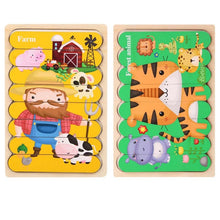 Load image into Gallery viewer, QBT01 Children Double-Sided Wooden Puzzle Bar Puzzle Toy