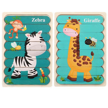 Load image into Gallery viewer, QBT01 Children Double-Sided Wooden Puzzle Bar Puzzle Toy