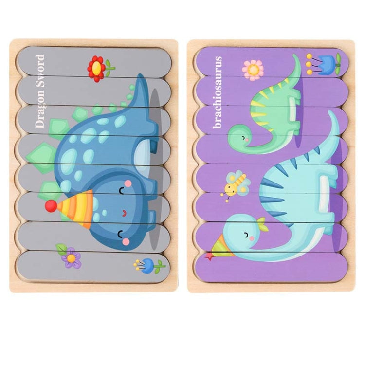 QBT01 Children Double-Sided Wooden Puzzle Bar Puzzle Toy