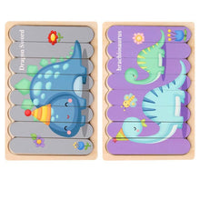Load image into Gallery viewer, QBT01 Children Double-Sided Wooden Puzzle Bar Puzzle Toy