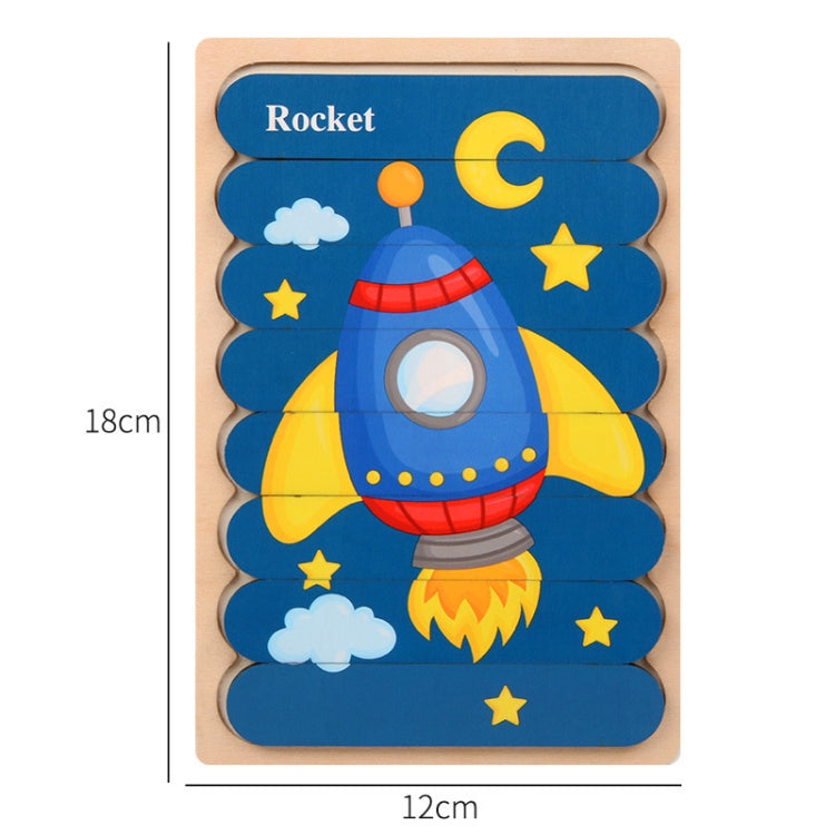 QBT01 Children Double-Sided Wooden Puzzle Bar Puzzle Toy