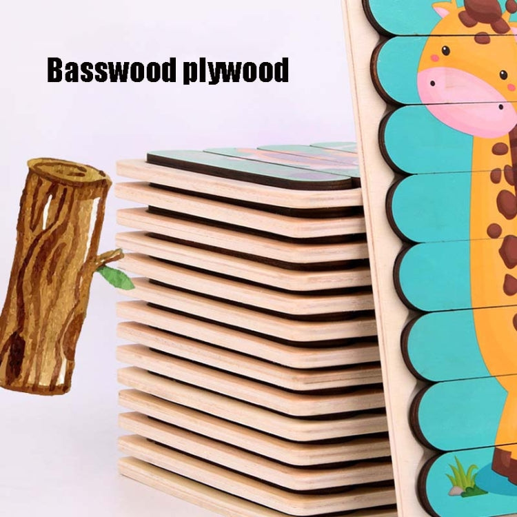 QBT01 Children Double-Sided Wooden Puzzle Bar Puzzle Toy