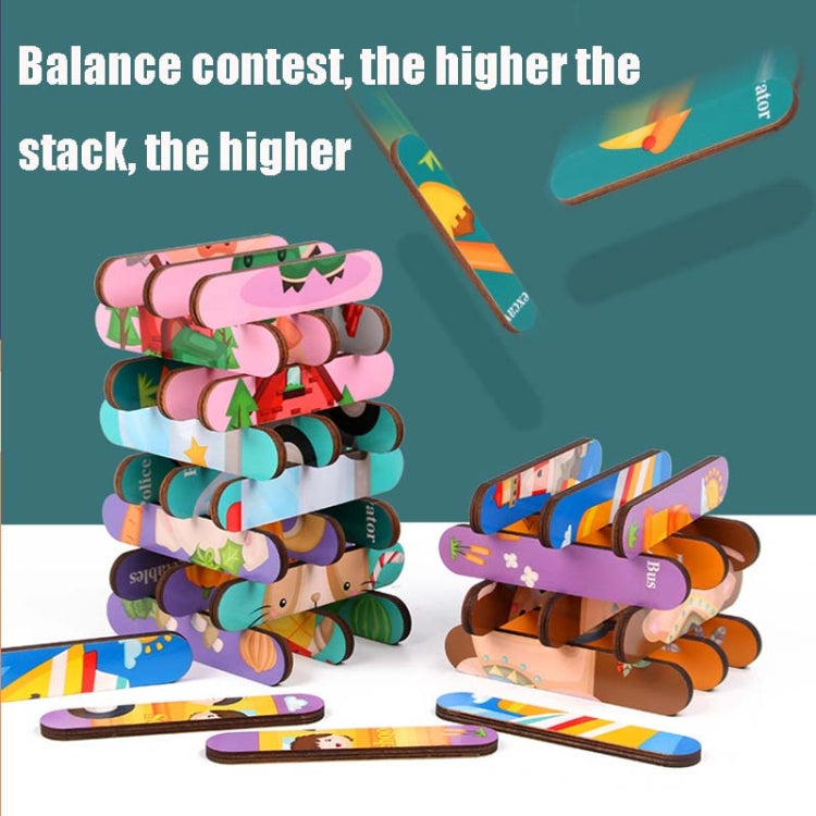 QBT01 Children Double-Sided Wooden Puzzle Bar Puzzle Toy