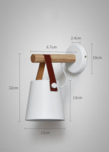Load image into Gallery viewer, LED Wall Light Wood Wall Lamp Bed Bedside Light Night Lights Modern Nordic Lampshade Home Decor, white, black